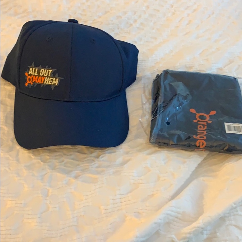 Orange Theory “All Out Mayhem” hat and towel